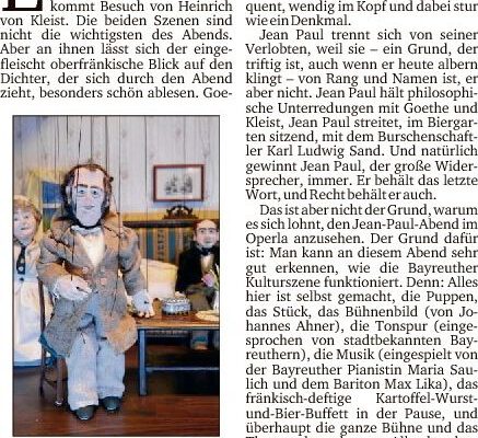 06 12 2013 Beitrag aus dem Nordbayerischen Kurier Florian Zinnecker